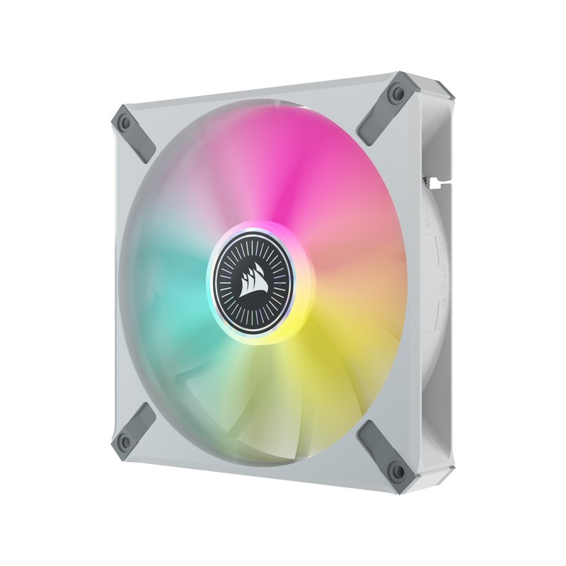 Corsair ML140 140mm PWM 400 – 2000 RPM Premium Magnetic Levitation Fan; Dual Pack With Lighting Node Core – White