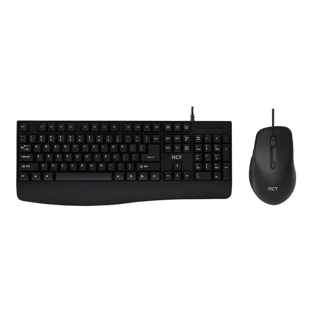 RCT K11 Wired Keyboard and RCT GM – 193U wired optical mouse; spill – resistant; adjustable legs; Copilot AI Tool key