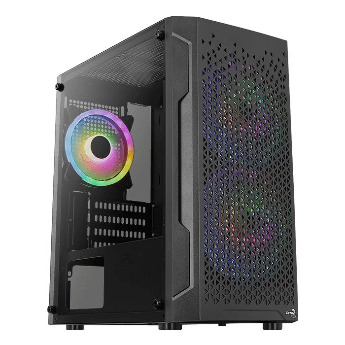 Aerocool Trinity Mini Black tower case – 2x 140mm and 1x 120mm RGB included – Micro ATX – 2×3.5” or 3x 2.5” – 240mm radiator