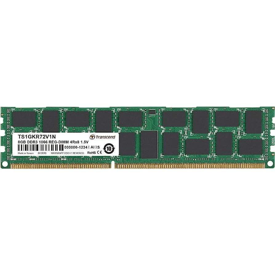 TRANSCEND 8GB DDR3 1066 REG DIMM 7 – 7 – 7 4RANK